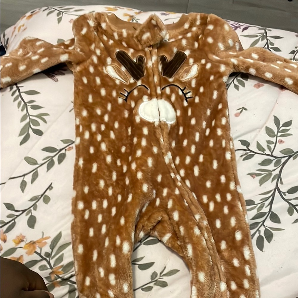 Cozy Brown and White Spotted Footies One Piece